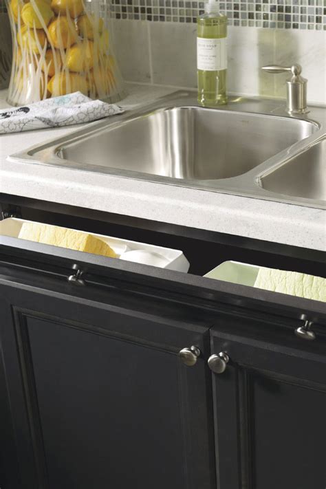 For deeper cleaning, spray oil soap wood cleaner onto the cabinets and gently rub it in with a towel. Thomasville - SINK BASE WITH TILT-OUT DRAWER FRONT