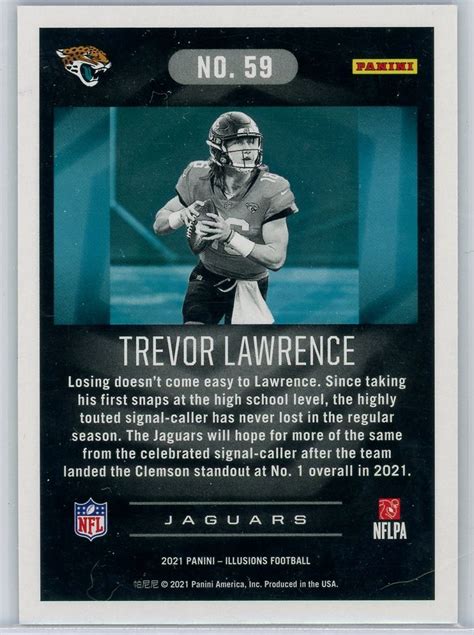 Trevor Lawrence Jaguars 2021 Panini Illusions Sapphire Rookie Card 59 Froggers House Of Cards