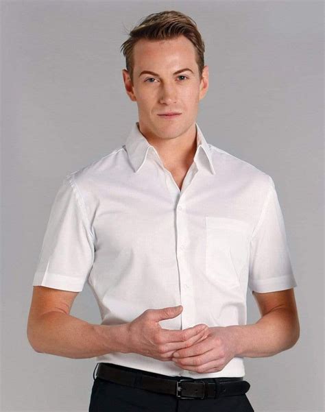 Benchmark Mens Fine Twill Short Sleeve Shirt M7030s Fabric 60 Cotton