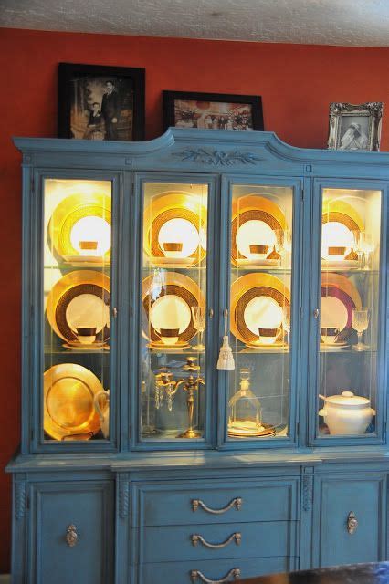 Diy China Cabinet Lighting Inside And Painted China Cabinet French
