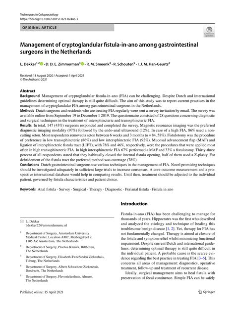 Pdf Management Of Cryptoglandular Fistula In Ano Among