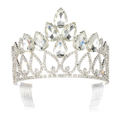 Dczerong Crystal Rhinestone Tiara Crowns Adult Women