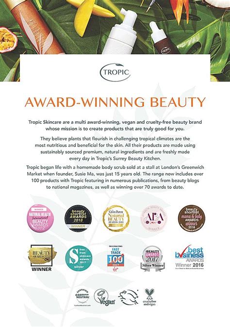 Multi Award Winning Beauty💚 Tropic Skincare Award Winning Beauty