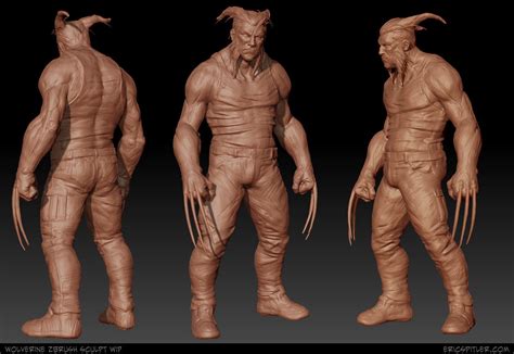 Three Different Poses Of The Same Character In An Action Figure Model One With Horns And Claws