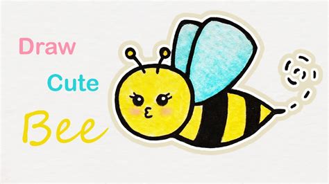 Step By Step Guide To Draw Cute Bee For Kids And Beginners