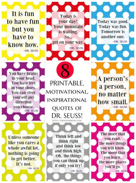 8 Free Printable Motivational Inspirational Dr Seuss Quotes