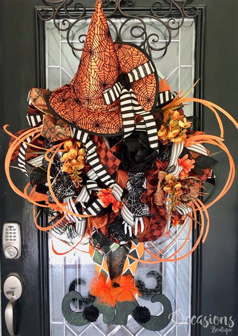 Halloween Wreath Witch Wreath Fall Wreath Door Hanger | Etsy ...
