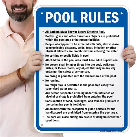 Pool Rules Safety Sign Sku S 7589