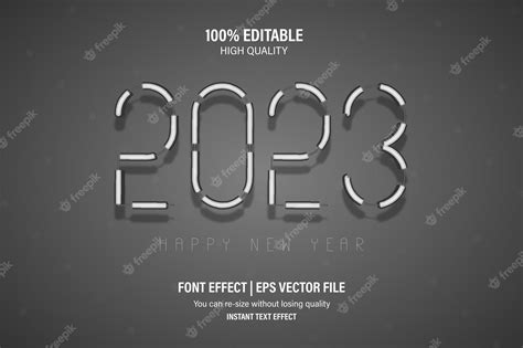 Premium Vector 2023 Happy New Year 3d Text Effect Editable Text Effect