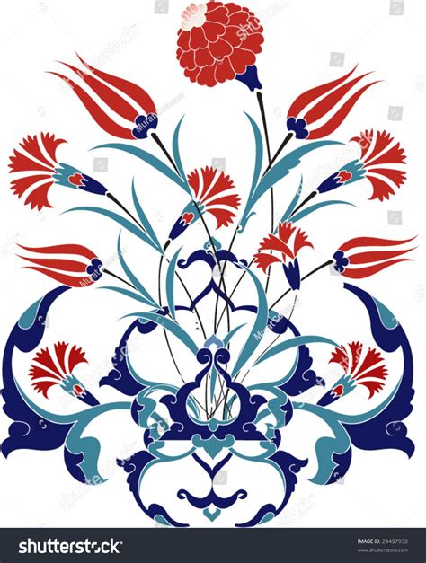 Traditional Ottoman Turkey Turkish Tulip Tile Design Turkish Art