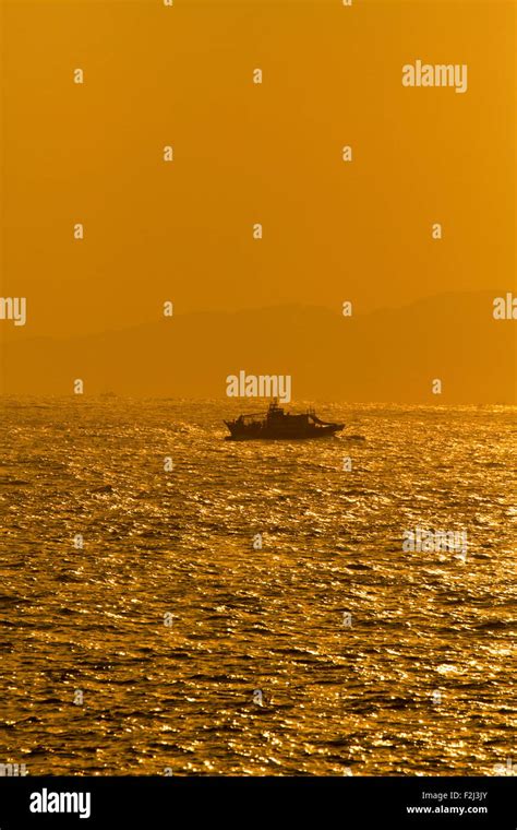 Scenery Of Seacoast In Twilight Stock Photo Alamy