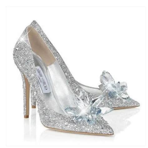 Buy 2017 Cinderella Glass Slipper With Money Pointed High Heeled Leather Fine