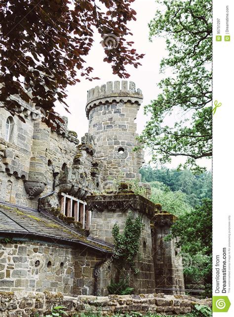 Part Of Stone Lowenburg Castle In Kassel Germany Stock Image Image