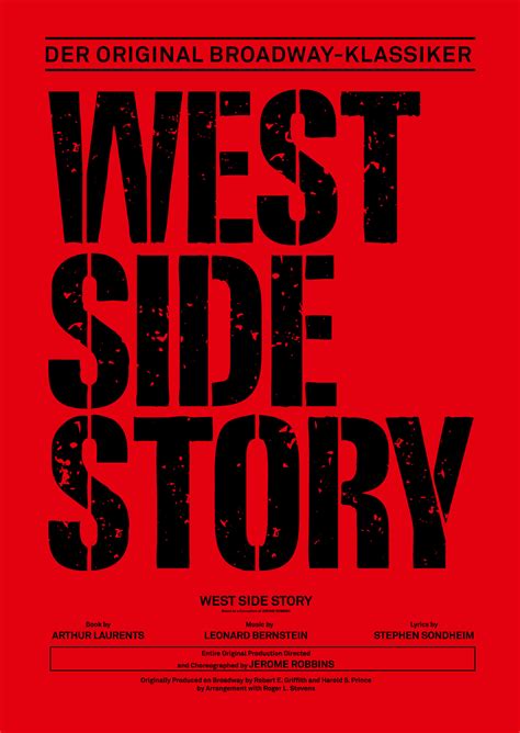 West Side Story Livret Arthur Laurents Musiques Leonard Bernstein Stephen Sondheim Mes