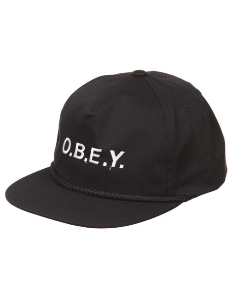 obey clothing contorted snapback hat black hat shop from fat buddha store uk