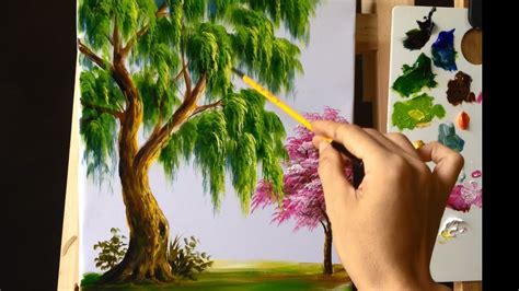 How To Paint A Tree With Acrylic Lesson 9 Youtube