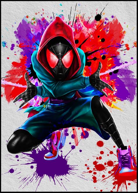 Miles Morales Poster Miles Morales Wall Art Spiderman Etsy