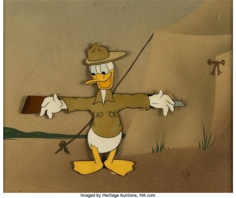 Donald Gets Drafted Donald Duck Production Cel Courvoisier Setup Walt