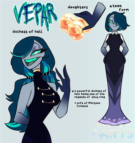 An Image Of A Woman In Black Dress With Blue Hair And Text That Says Vepar