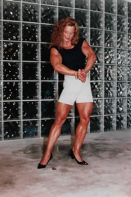 Female Bodybuilder 80s 90s Found Photo Color Muscle Girl Original En