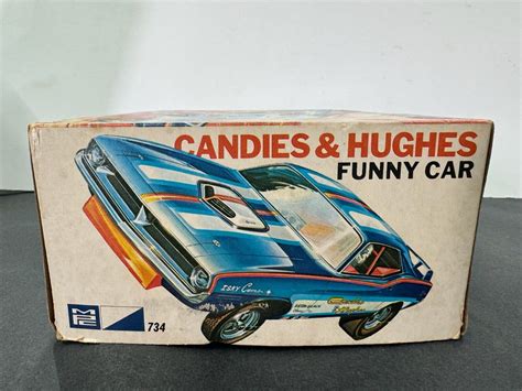 Built Mpc 734 10 Candies And Hughes Cuda Funny Car Wbox Vintage Kit 1