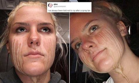 Woman Is Left With Streaks Down Her Face Because She Cried After