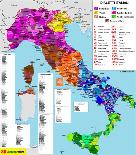 Italian Dialects Dialetti Italiani Italian Dialects Language Map