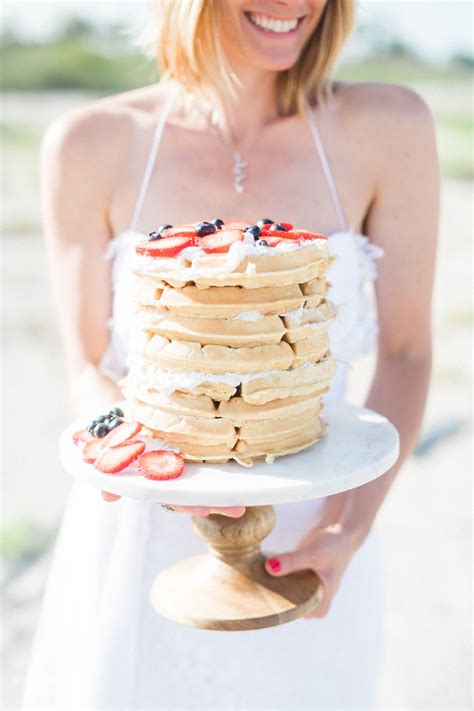 Waffle Wedding Cake Perfect For An Early Morning Wedding Photography