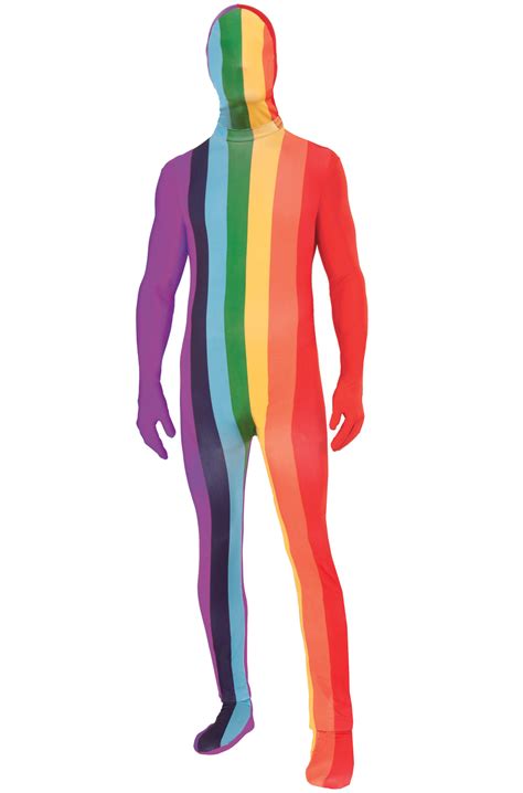 Brand New Rainbow Skin Suit Adult Costume Std Ebay