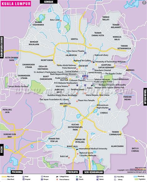 Kuala lumpur is the fastest growing metropolitan area of the country. Kuala Lumpur Map | Maps | Pinterest | Kuala lumpur map ...