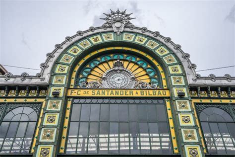 Facade Of Abando Indalecio Prieto Railway Station Also Known As Bilbao