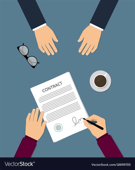Contract Signing Flat Royalty Free Vector Image