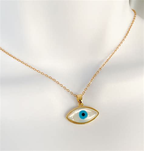 K Gold Filled Evil Eye Necklace Evil Eye Charm Protection Necklace