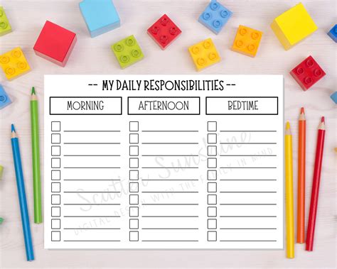 Editable After School Routine Chart For Kid Checklist For Etsy