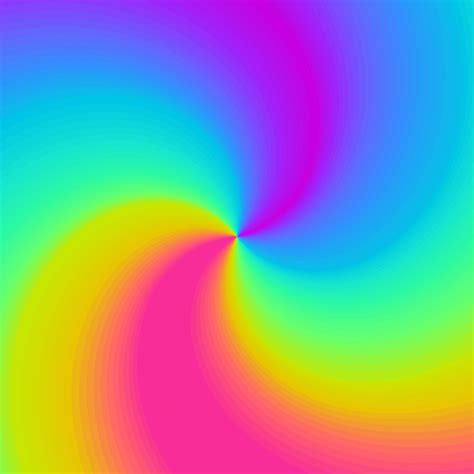 Rainbow Neon Swirl Background Radial Gradient Rainbow Of Twisted Spiral Vector Illustration