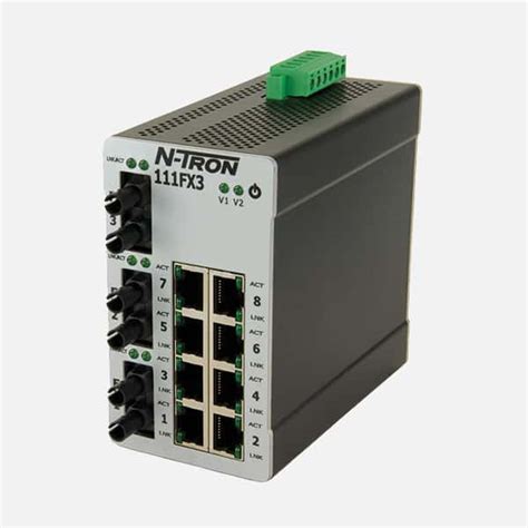 Red Lion N Tron Unmanaged Ethernet Switch 111fxe3 St 40