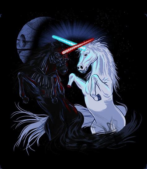 Starwars With Unicorns Black By Biotwist On Deviantart Unicorn Art