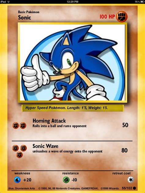 Sonic Pokemon Card By Mangatoanime On Deviantart Pokemon Pokemon