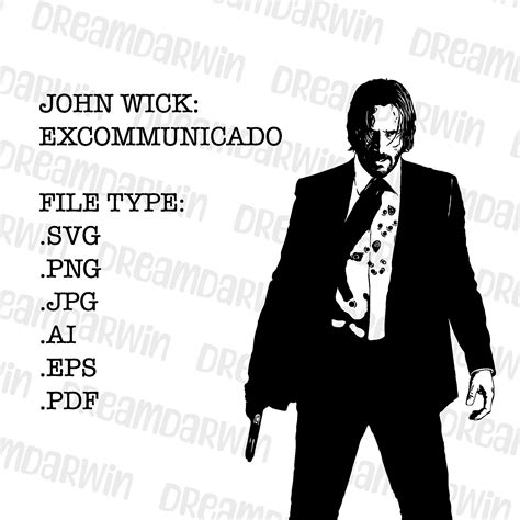 John Wick Gun Fight Svg Keanu Reeves Movie Scene Png Clipart For T