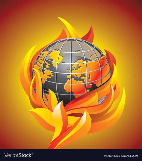 Burning Globe Apocalypse Royalty Free Vector Image