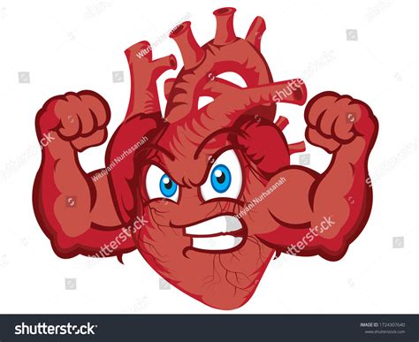 Caricatura De Músculos Flexantes Del Corazón Vector De Stock Libre