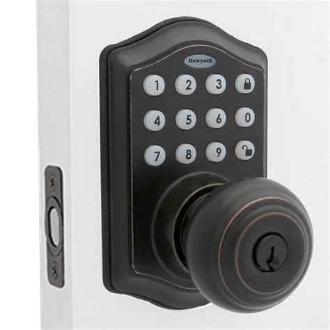 Honeywell Oil Rubbed Bronze Keypad Electronic Knob Entry Door Lock With