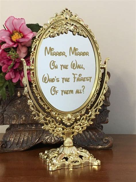 Mirror With Decal Inscriptionmirror Mirror On The Wall Etsy Disney
