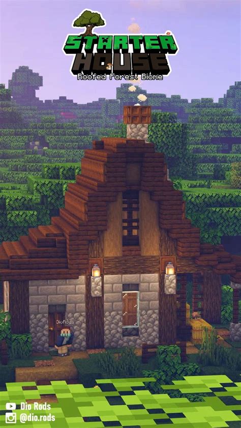 Minecraft Starter House Preview Biome Dark Forest Roofed Forest