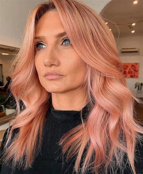 The Peachy Blonde Is The Perfect Light Hair Color For Fall Light Hair Color Peach Hair Light