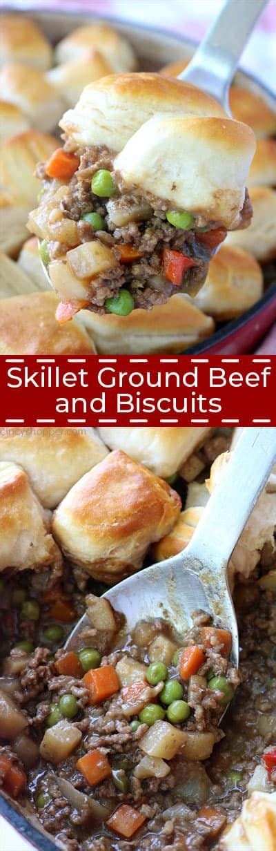 Skillet Ground Beef with Biscuits | Recipe (With images ...