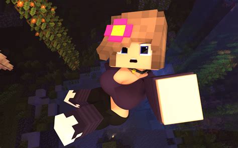 Jenny Mod Jenny Belle Render Fanart Falling Jenny In Lush Caves 118 Minecraft Fan Art