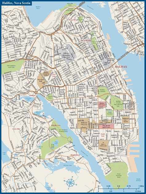 Halifax Downtown Map Digital Vector Creative Force