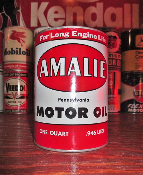 Amalie Pennsylvania 1 Qt Metal Motor Oil Can Circa 1950s Vintage Oil
