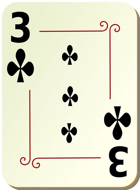 Playing Cards Free Stock Photo Illustration Of A Three Of Clubs